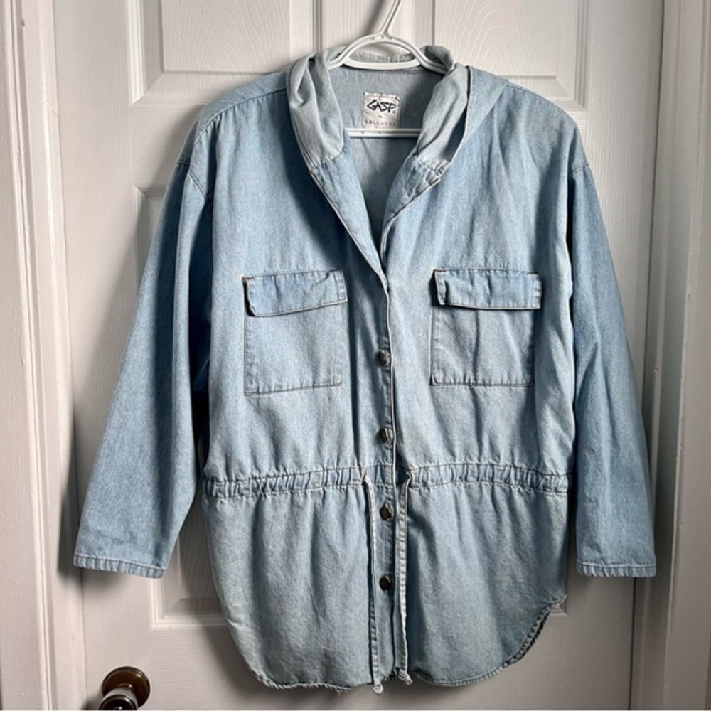 Vintage Gasp by Galluccia denim jacket hoodie Men Medium chunky oversize buttons